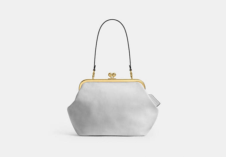 Kisslock Frame Bag 27 In Loved Leather - Brass/Chalk