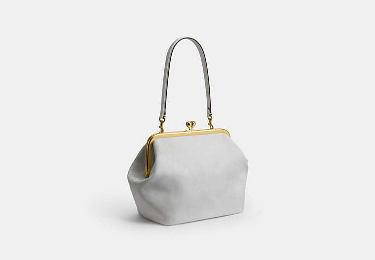 Kisslock Frame Bag 27 In Loved Leather - Brass/Chalk