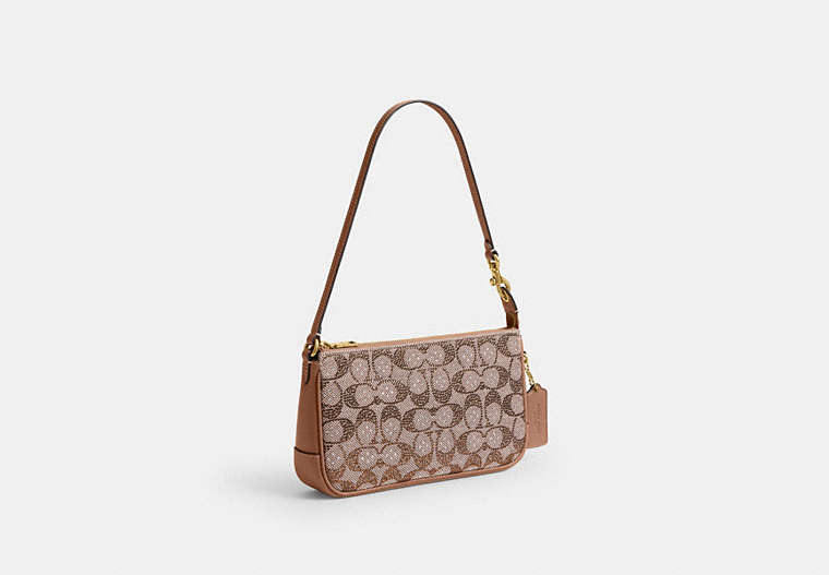 Plaza Bag In Crystal Signature Jacquard - Brass/Mushroom