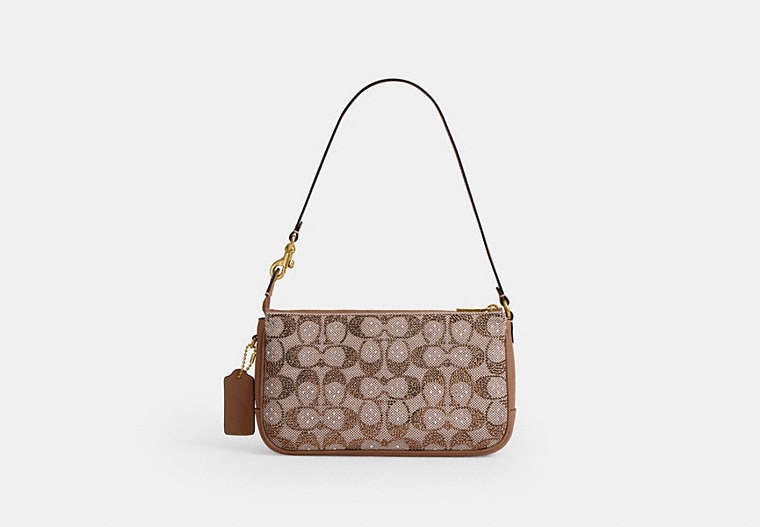 Plaza Bag In Crystal Signature Jacquard - Brass/Mushroom