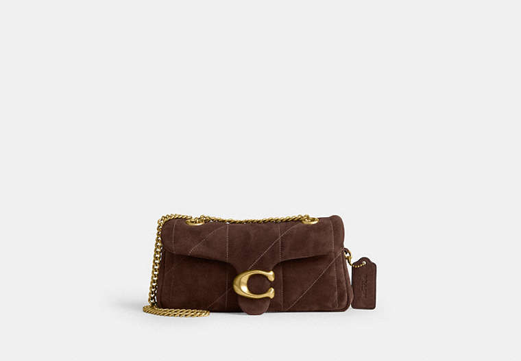 Tabby Shoulder Bag 20 With Pillow Quilting - Brass/Dark Chocolate