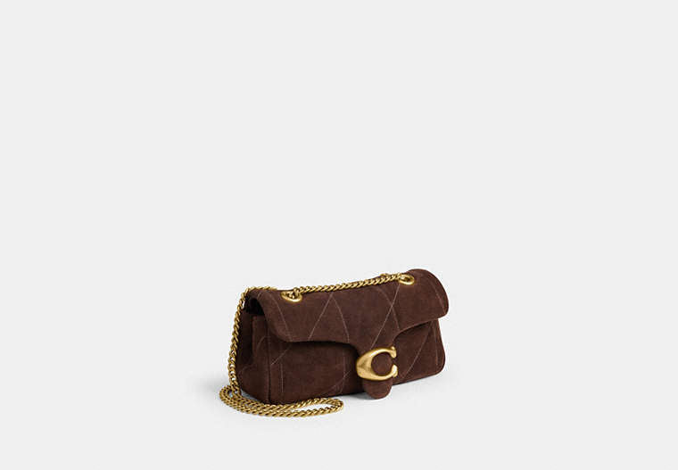 Tabby Shoulder Bag 20 With Pillow Quilting - Brass/Dark Chocolate