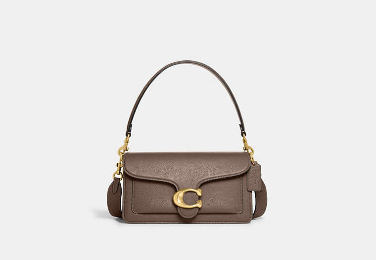 Tabby Shoulder Bag 26 In Signature Canvas - Brass/Dark Stone