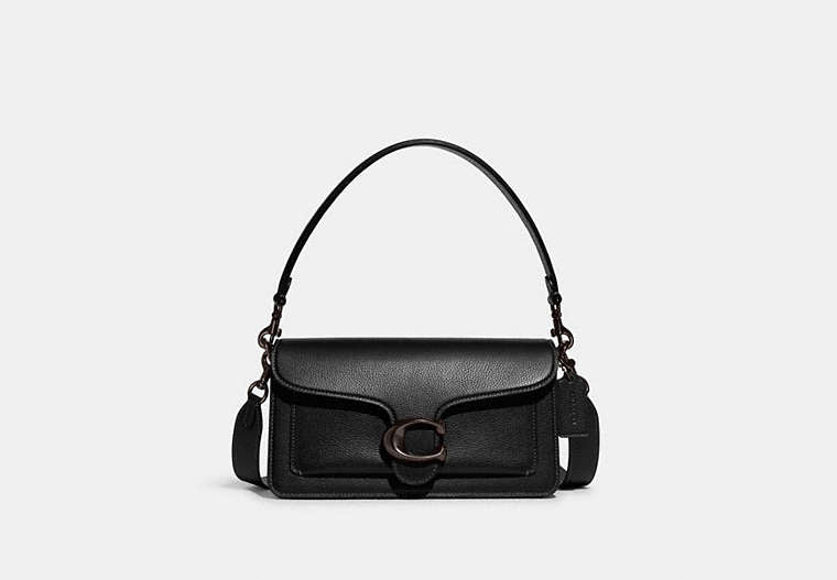 Tabby Shoulder Bag 26 In Signature Canvas - Pewter/Black