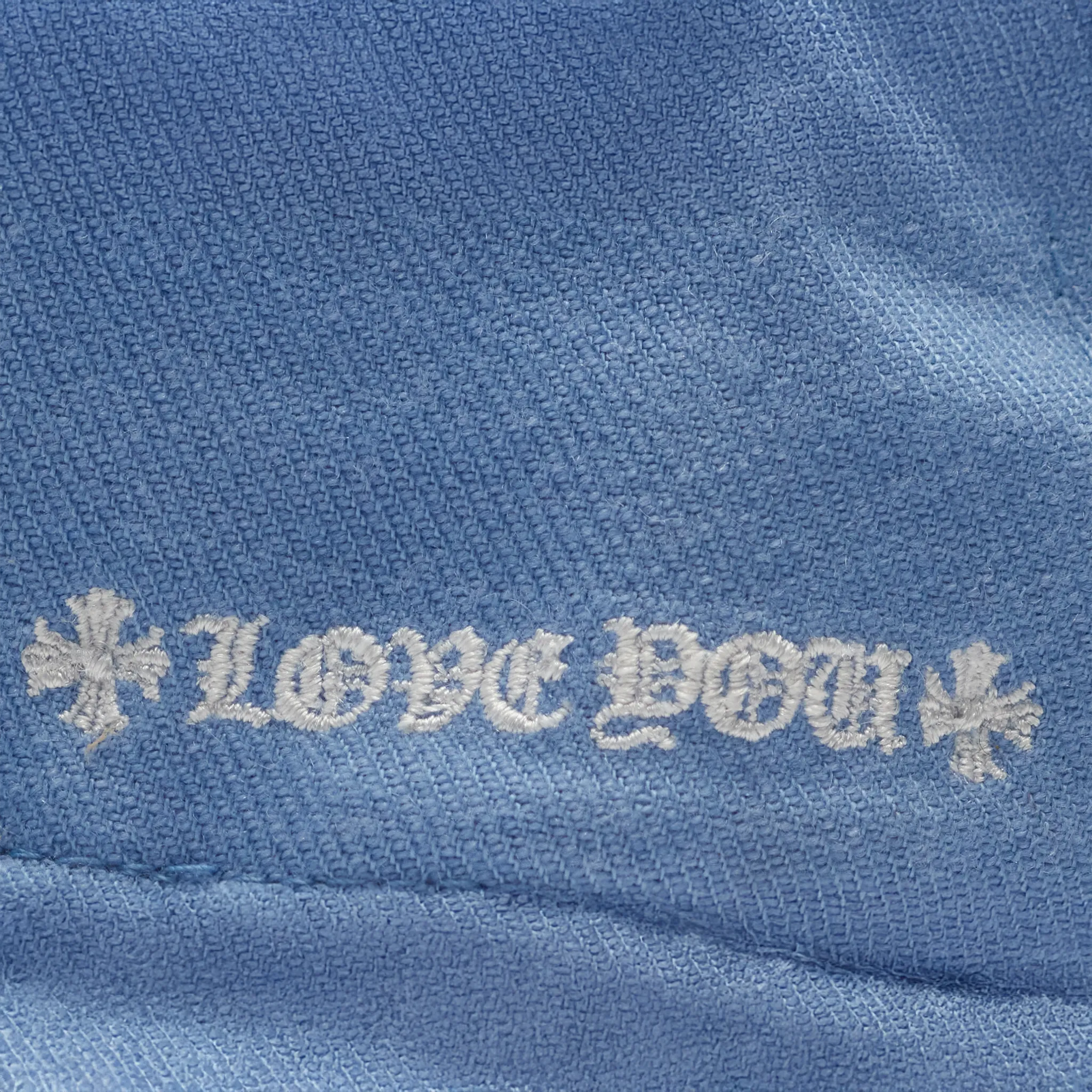 Chrome Hearts Vinny Heart Embroidered Light Blue Baseball Cap