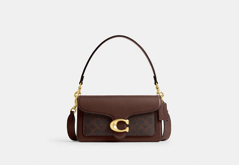 Tabby Shoulder Bag 26 In Signature Canvas - Brass/Maple
