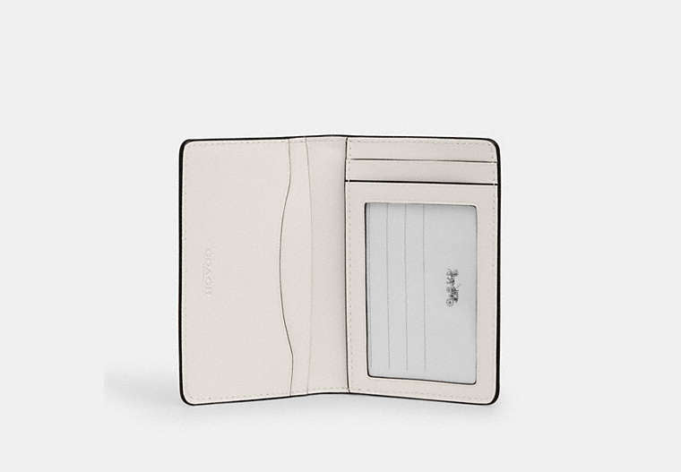 COACH®,Id Wallet,Leather,Bi Fold,Casual, Father's Day,White,Inside View,Top View