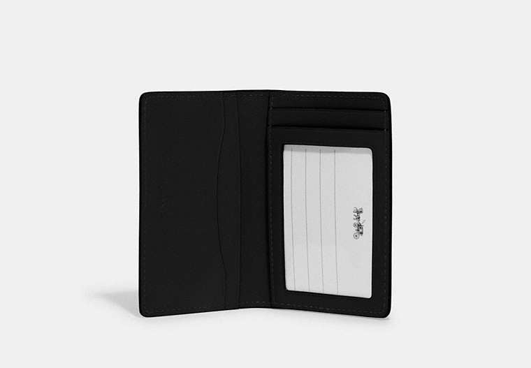 COACH®,Id Wallet,Leather,Bi Fold,Casual, Father's Day,Black,Inside View,Top View