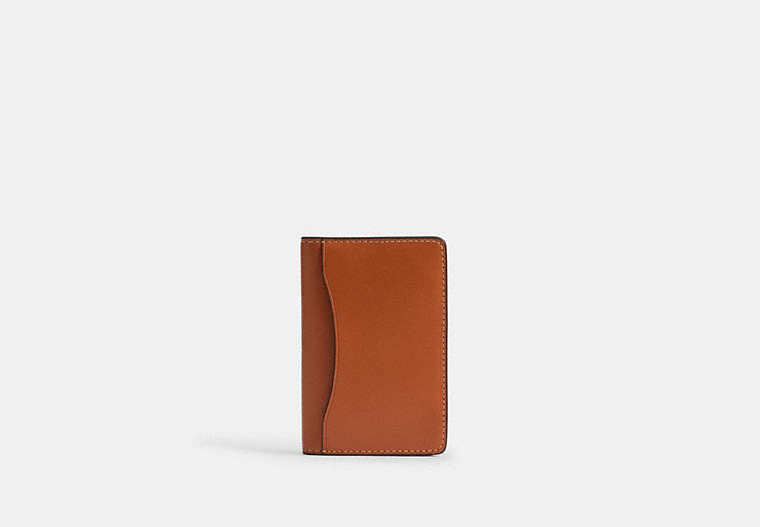 COACH®,Id Wallet,Leather,Bi Fold,Casual, Father's Day,Brown,Back View