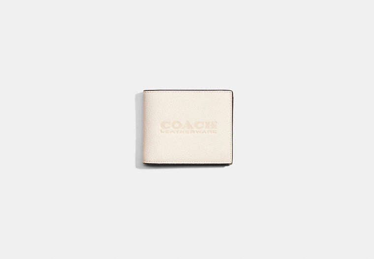 COACH®,Restored 3-In-1 Wallet,Leather,Bi Fold,Logo,Engraved Detail,Casual,Cream,Front View