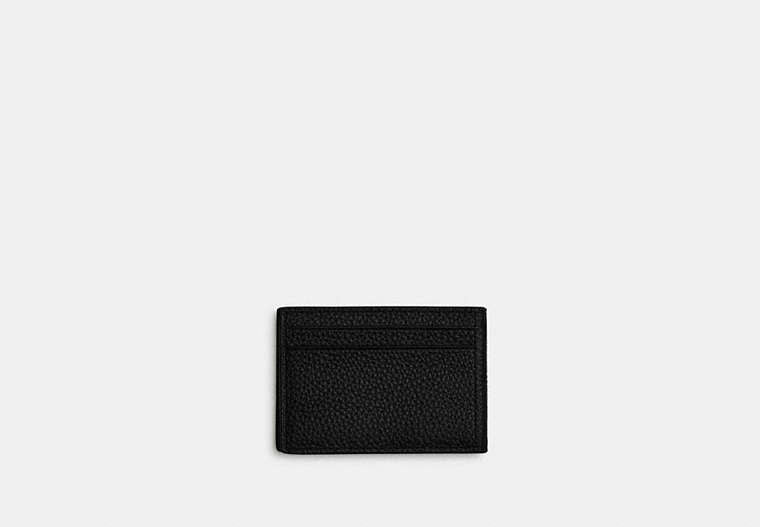 COACH®,Compact Billfold Wallet,Leather,Bi Fold,Casual,Black,Back View