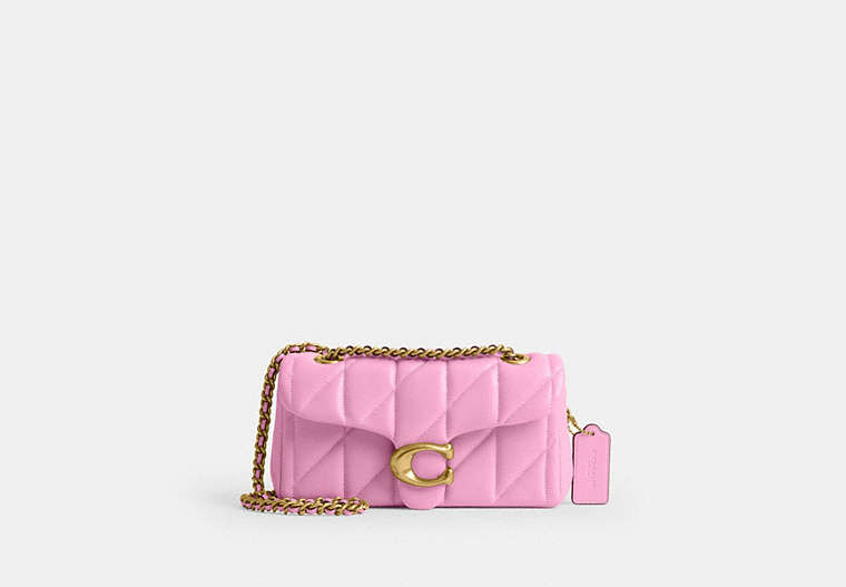 Tabby Shoulder Bag 20 With Pillow Quilting - Brass/Flower Pink