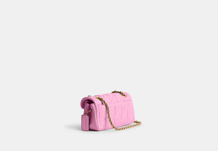 Tabby Shoulder Bag 20 With Pillow Quilting - Brass/Flower Pink