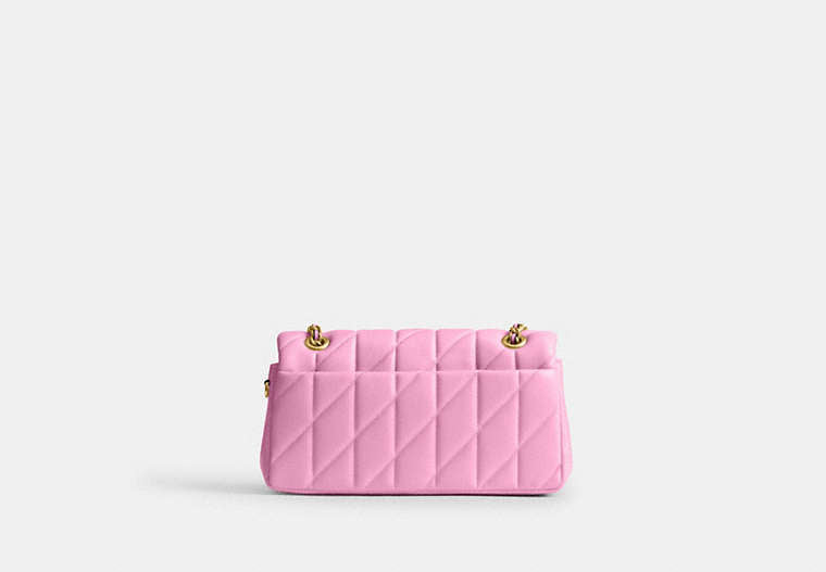 Tabby Shoulder Bag 26 With Pillow Quilting - Brass/Flower Pink