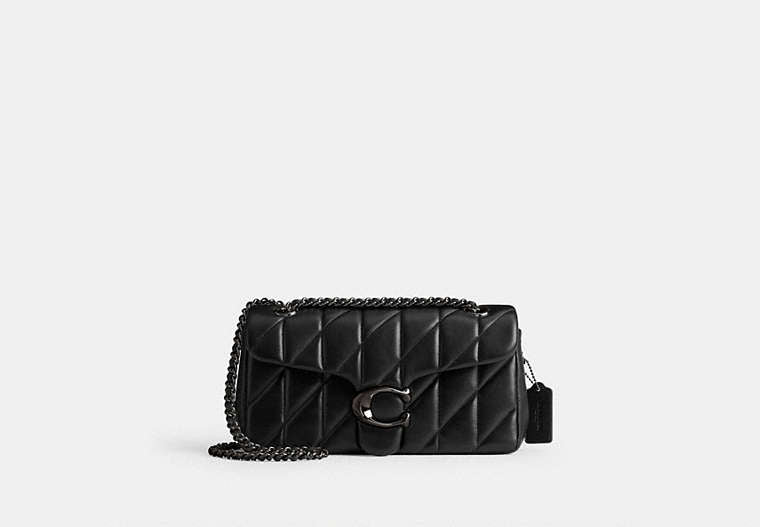 Tabby Shoulder Bag 26 With Pillow Quilting - Pewter/Black