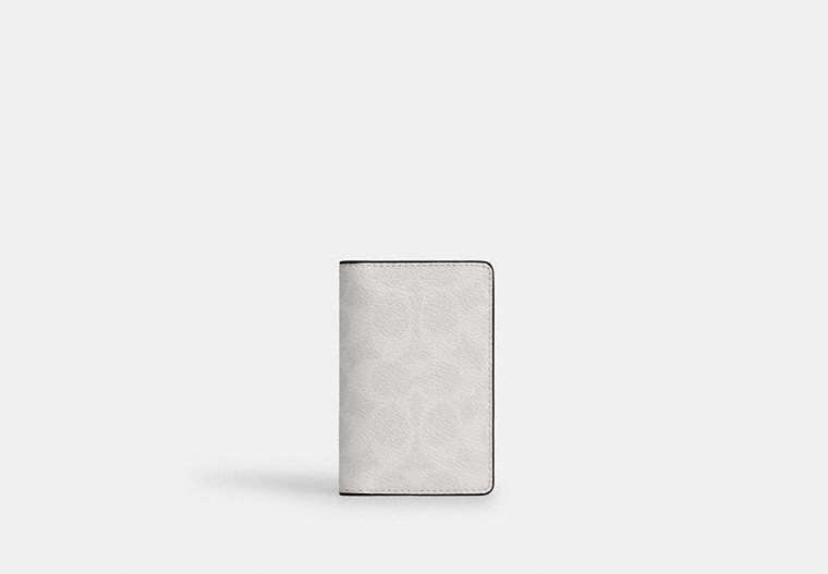 COACH®,Id Wallet In Signature Canvas,Bi Fold,Coin,Casual,Gray,Front View