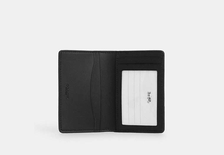 COACH®,Id Wallet In Signature Canvas,Bi Fold,Coin,Casual,Brown,Inside View,Top View