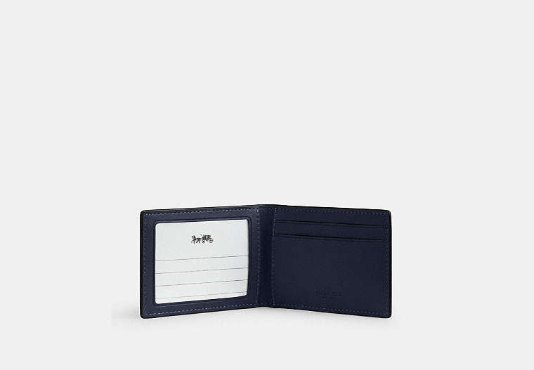 COACH®,Compact Billfold Wallet In Signature Canvas,Coin,Card Case,Bi Fold,Casual,Multi Color,Inside View,Top View