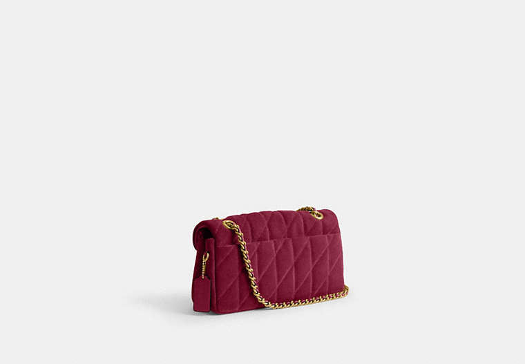 Tabby Shoulder Bag 26 With Pillow Quilting - Brass/Dark Fuchsia