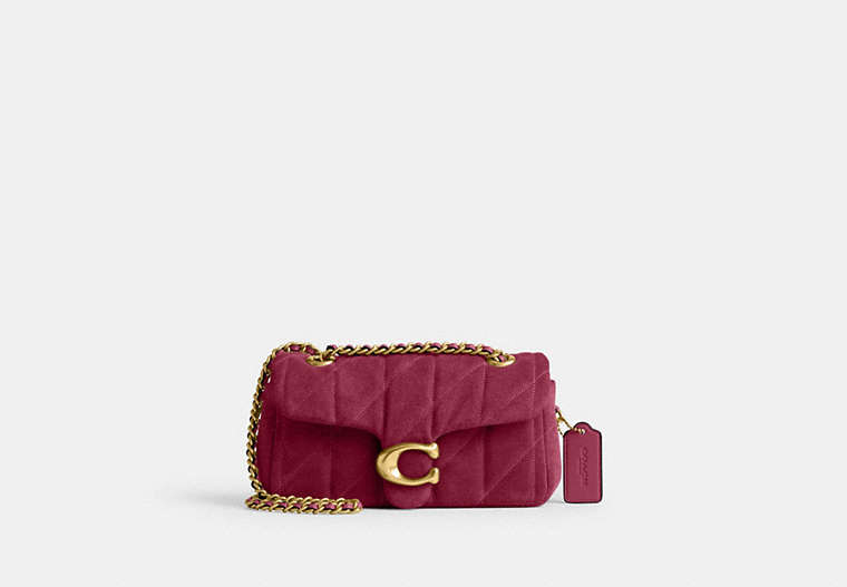 Tabby Shoulder Bag 20 With Pillow Quilting - Brass/Dark Fuchsia