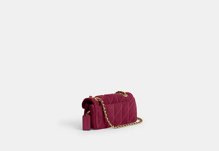 Tabby Shoulder Bag 20 With Pillow Quilting - Brass/Dark Fuchsia
