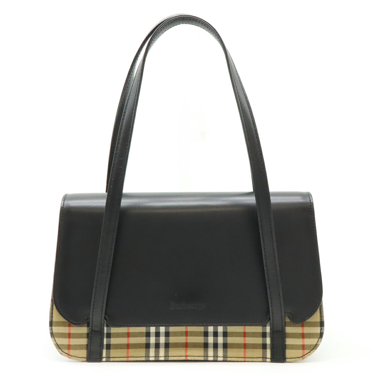 Burberry Nova Check Canvas Leather Handbag