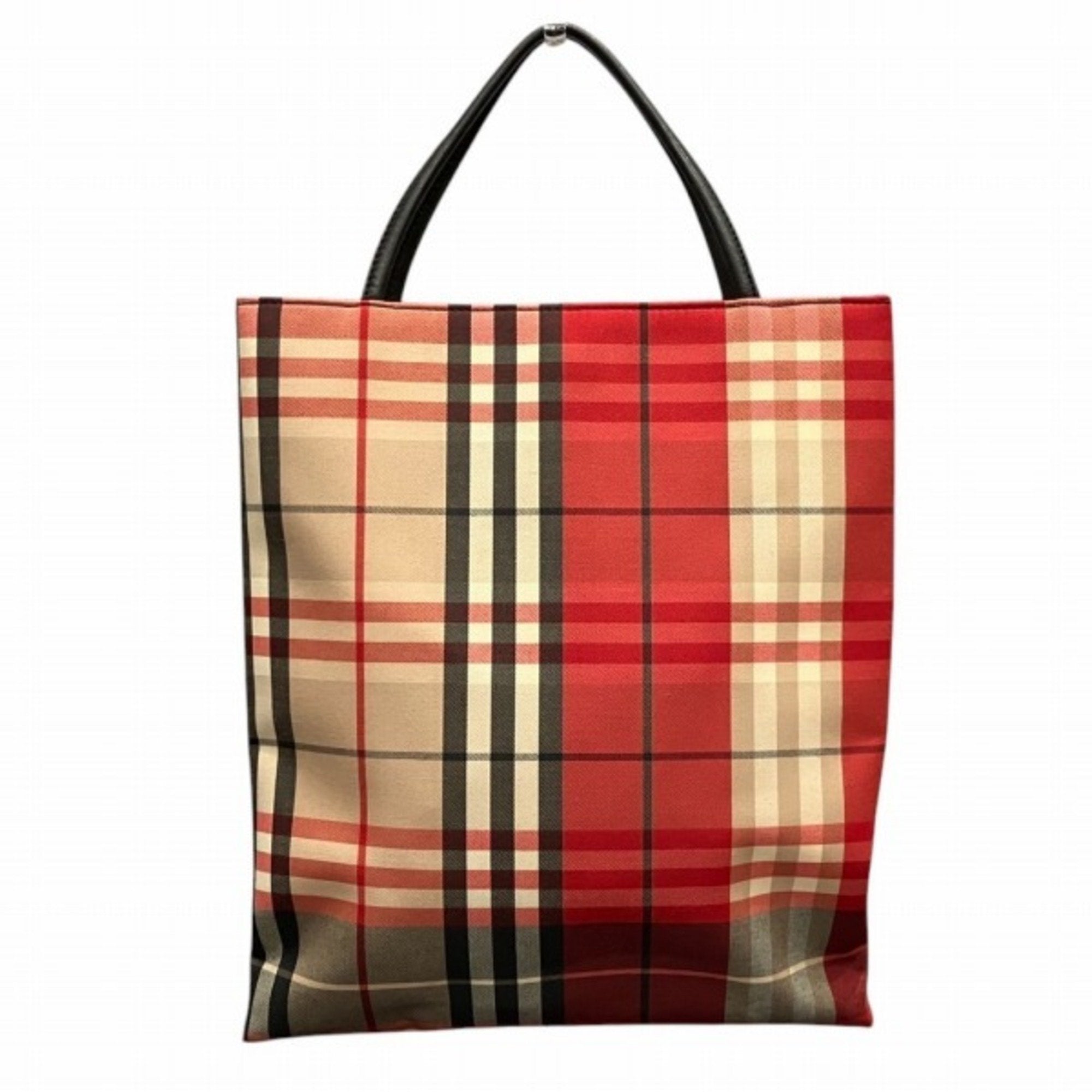 Burberry Canvas Leather Handbag Tote Bag (Pre-Owned)