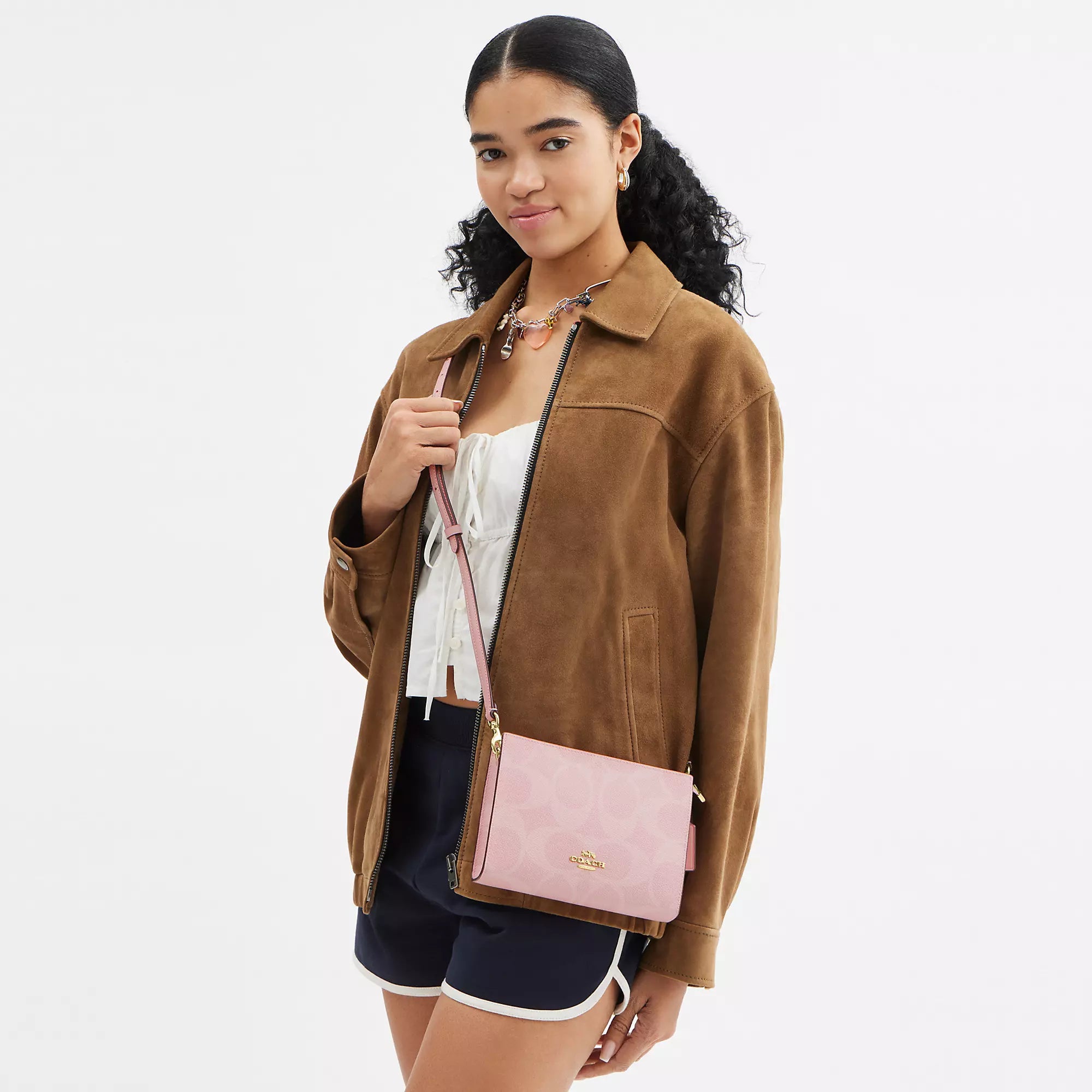 Coach Slim Crossbody Bag In Signature Canvas