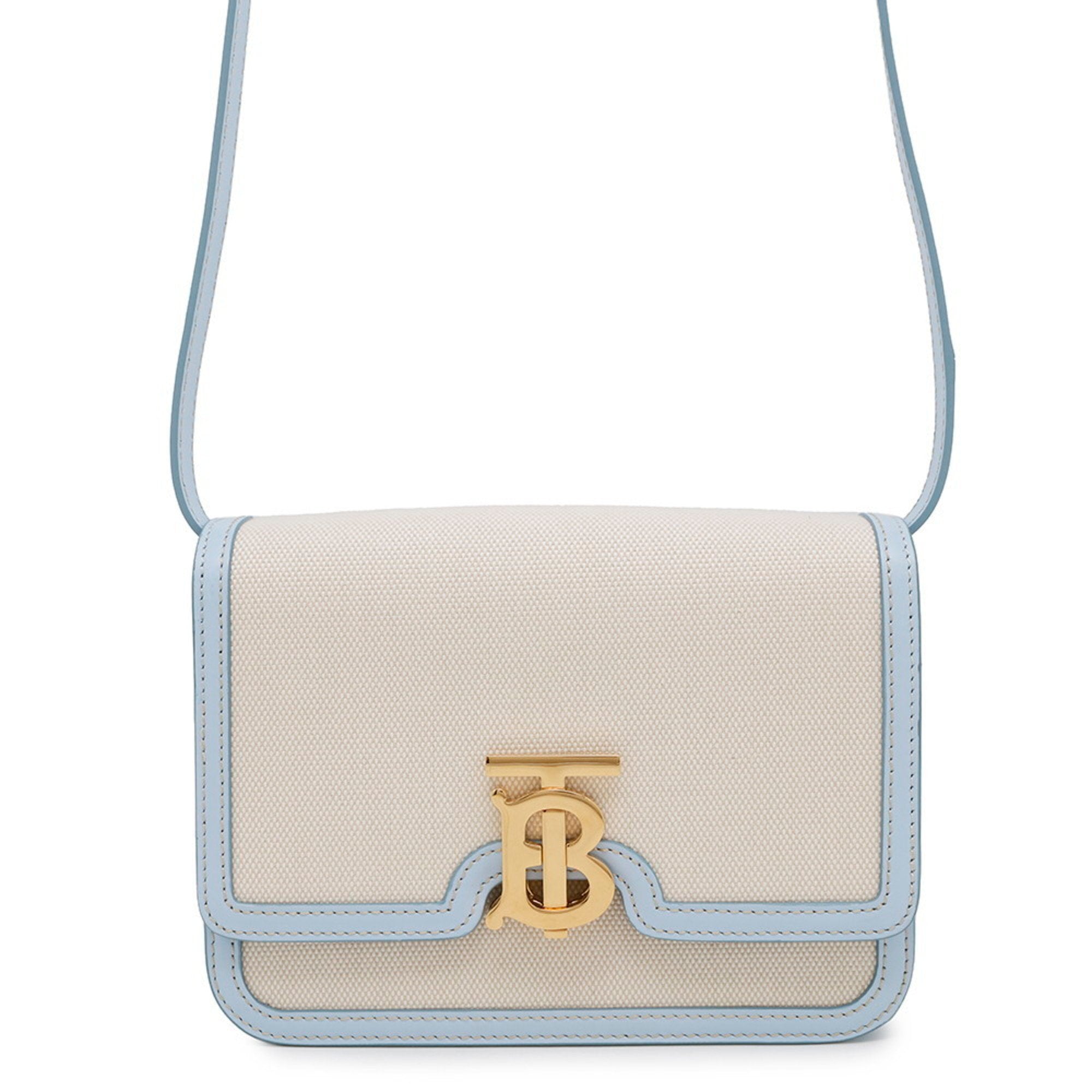 Burberry blue Canvas Leather Shoulder Bag (Pre-Owned)