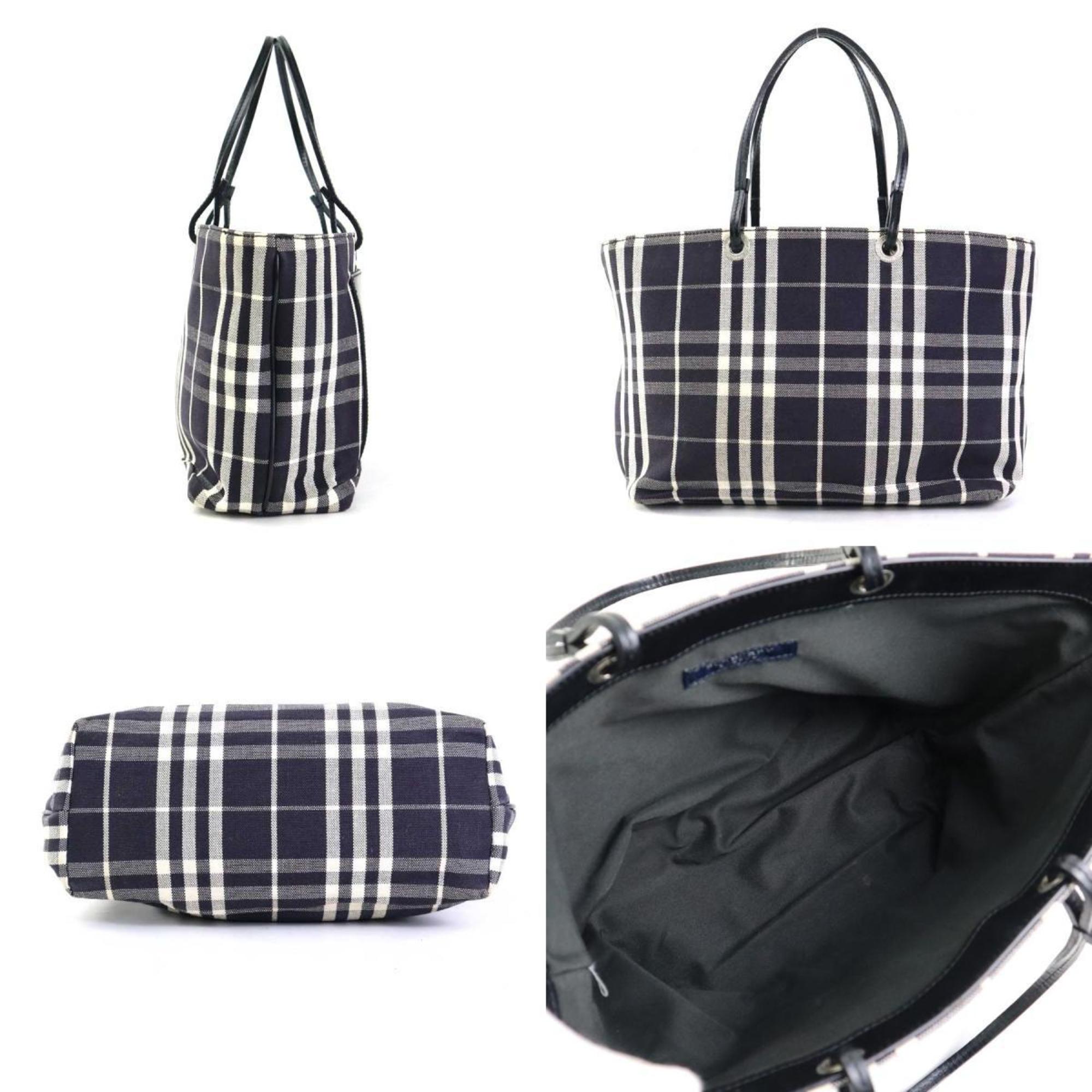 Burberry Canvas Leather Handbag (Pre-Owned)