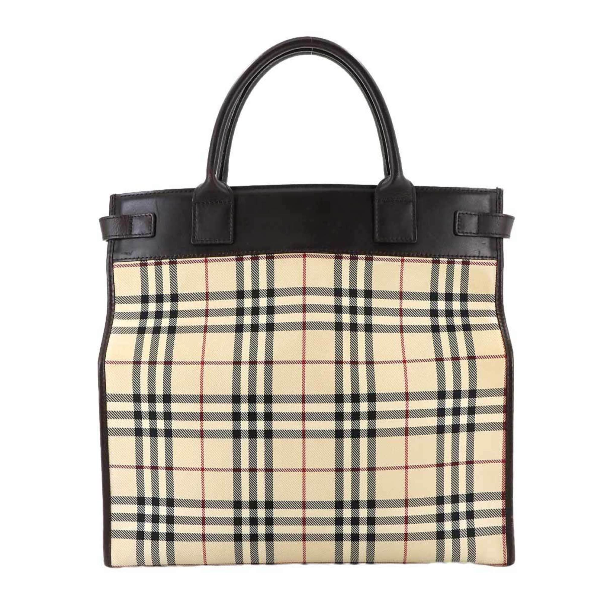 Burberry  Canvas Leather Tote Bag (Pre-Owned)