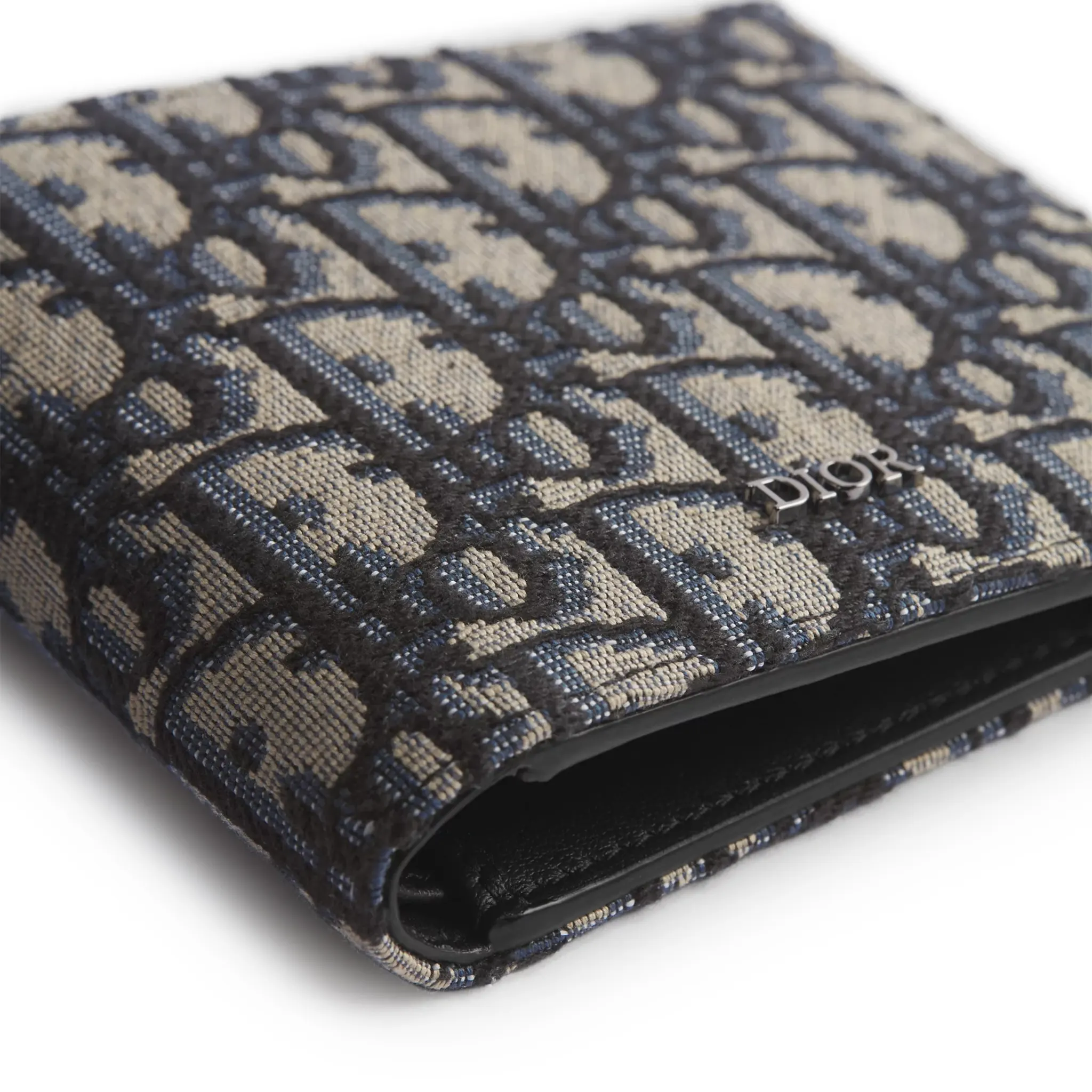 Dior Oblique Jacquard Beige and Black Bifold Wallet