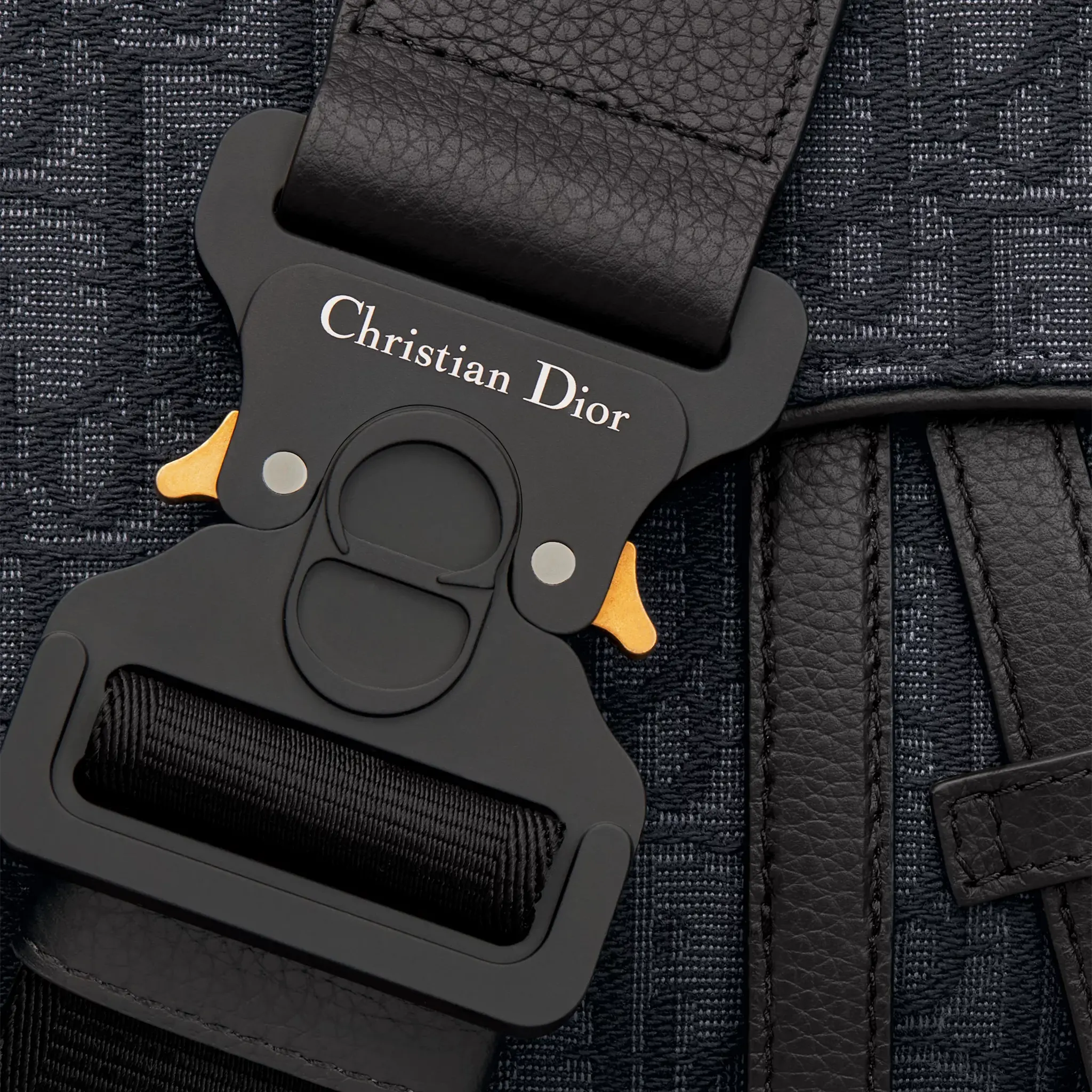 Dior Oblique Jacquard Black Saddle Bag