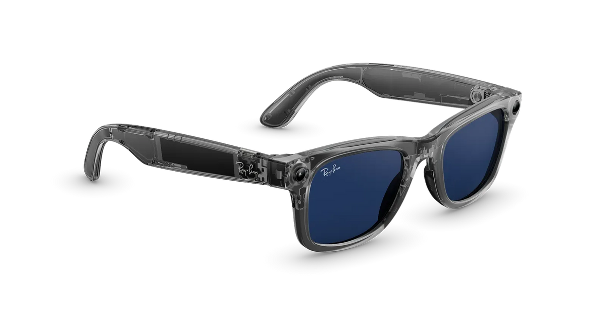 Ray-Ban Meta Shiny Transparent Grey Transitions Sapphire Wayfarer (Gen 2)