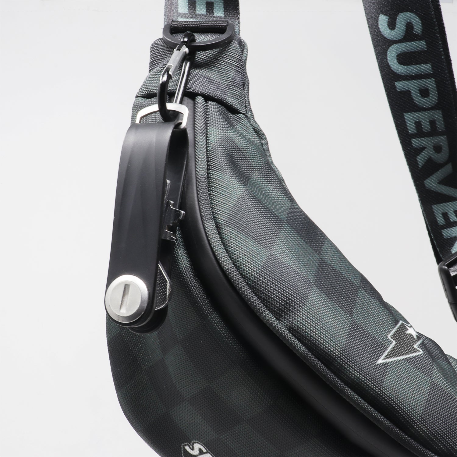 Supervek Crossbody Slinger - Check Noise - Urban Functional Fanny Hip Bag for Everyday Essentials - Lifestyle 