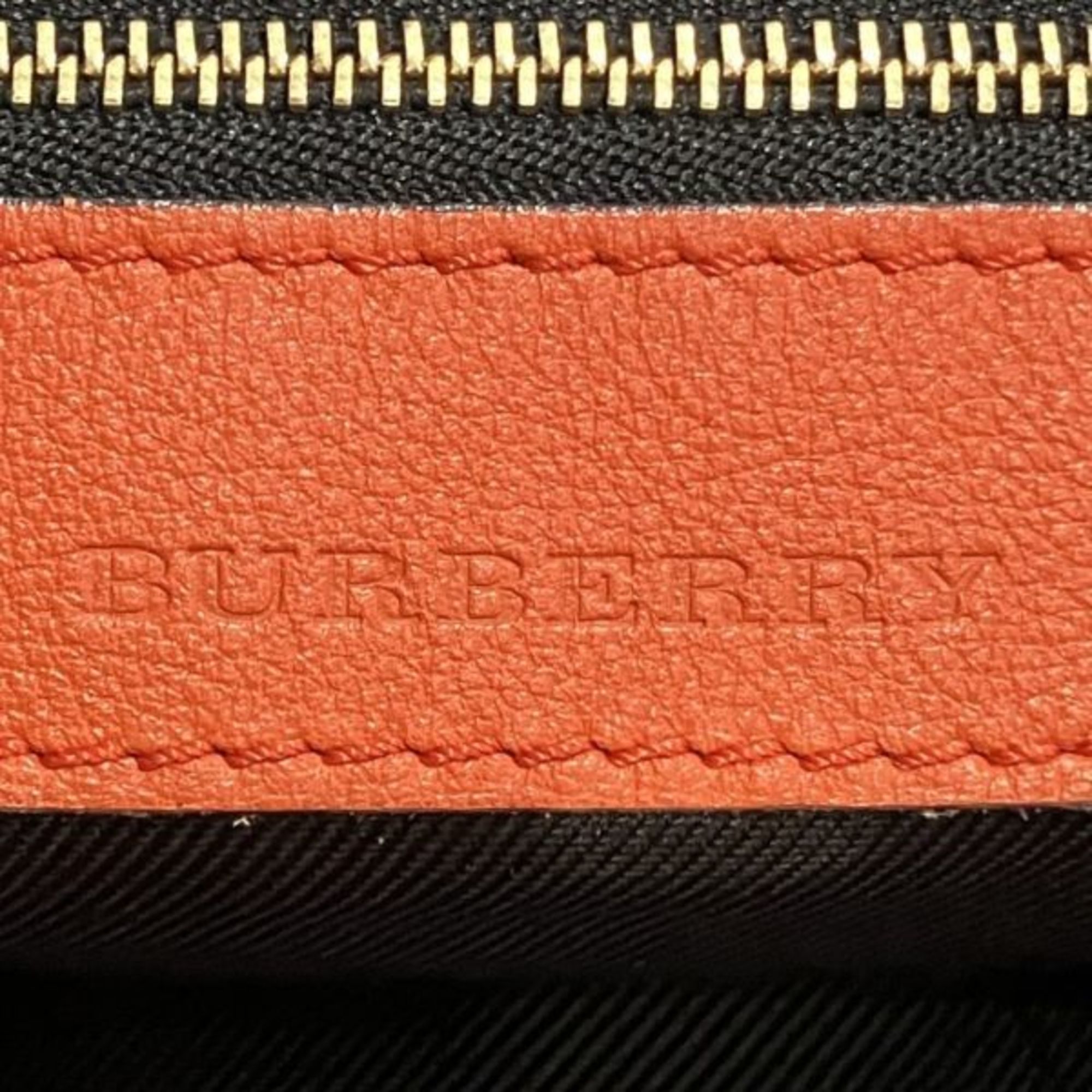 Burberry Leather Canvas Tote Bag (Pre-Owned)