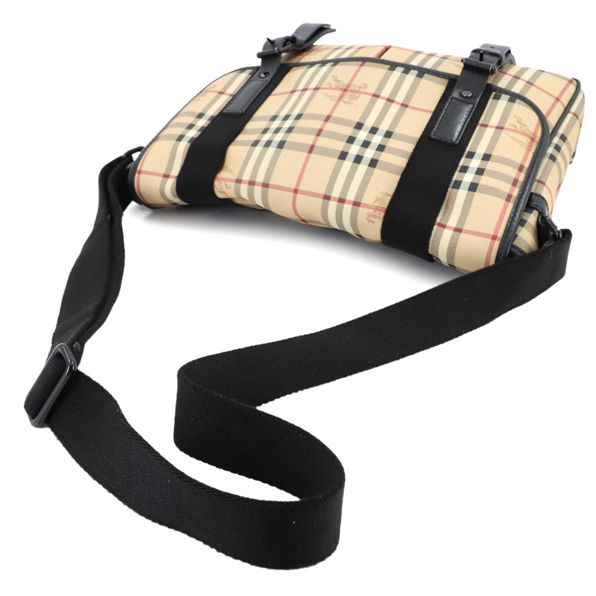 Burberry  Pvc Leather Messenger Bag Shoulder Bag (Pre-Owned)