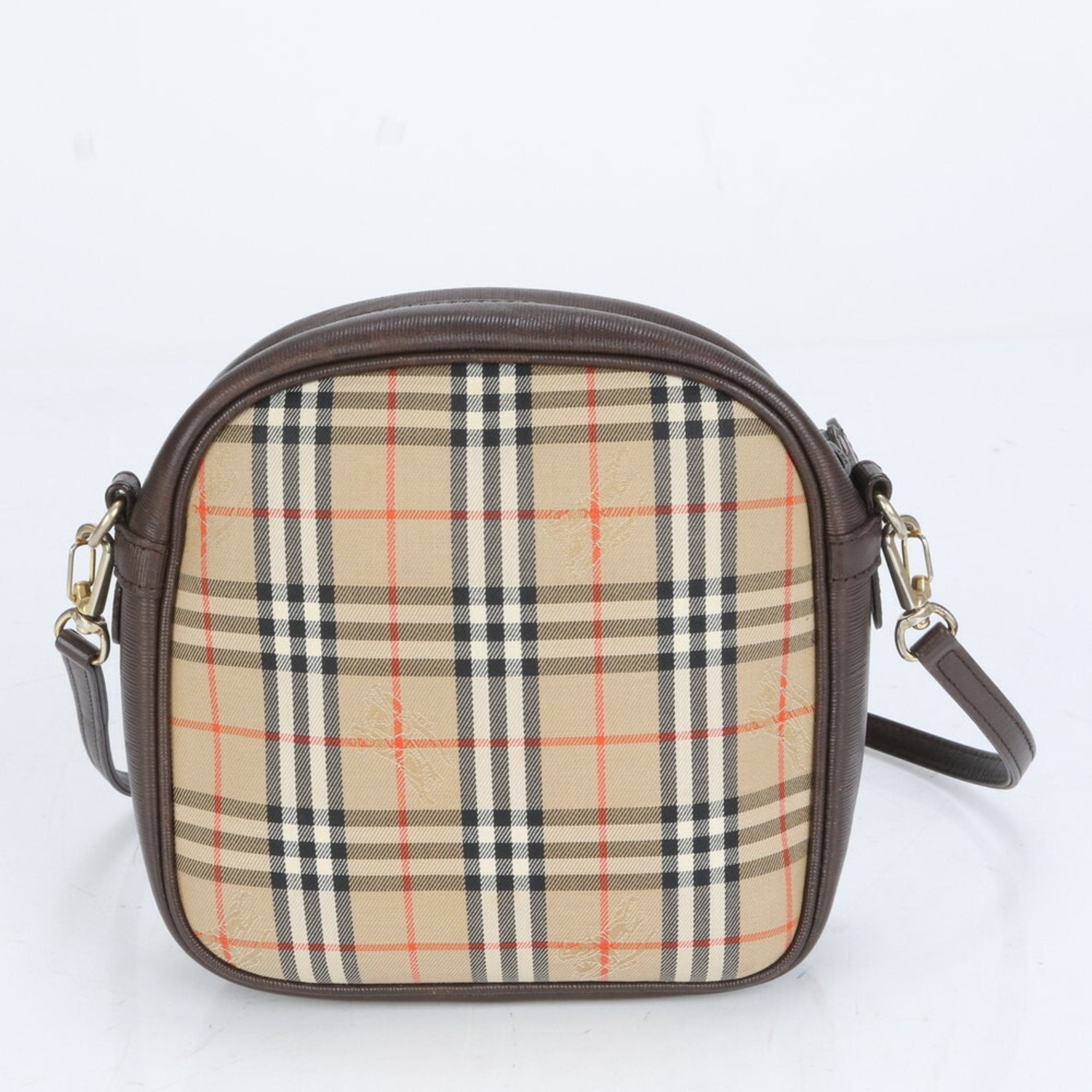 Burberry Leather Canvas Shoulder Bag Tote Bag (Pre-Owned)