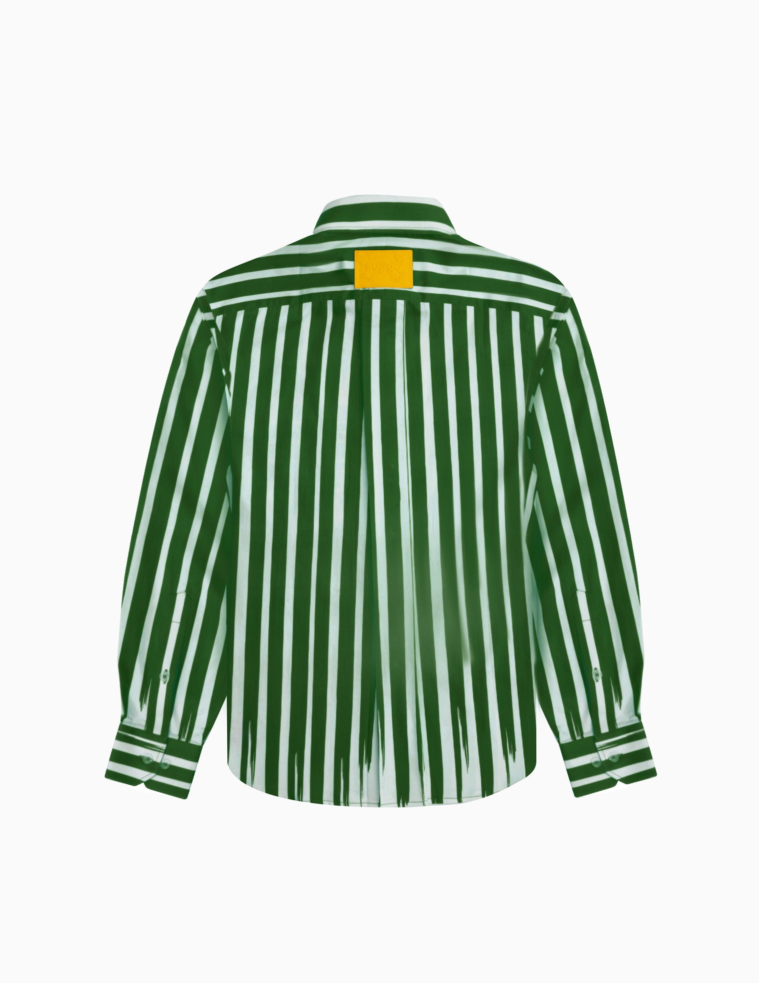 Fake Stripe Shirt In Green