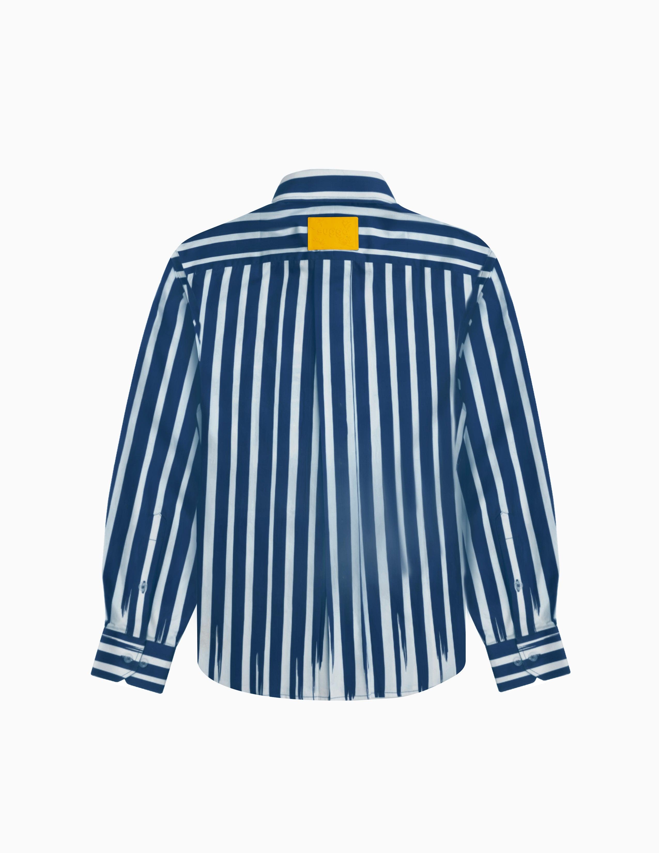 Fake Stripe Shirt In Blue