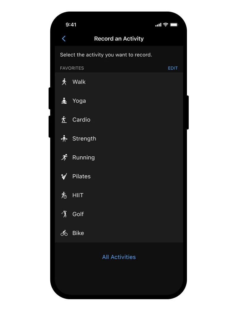 Activity profiles in Garmin Connect
