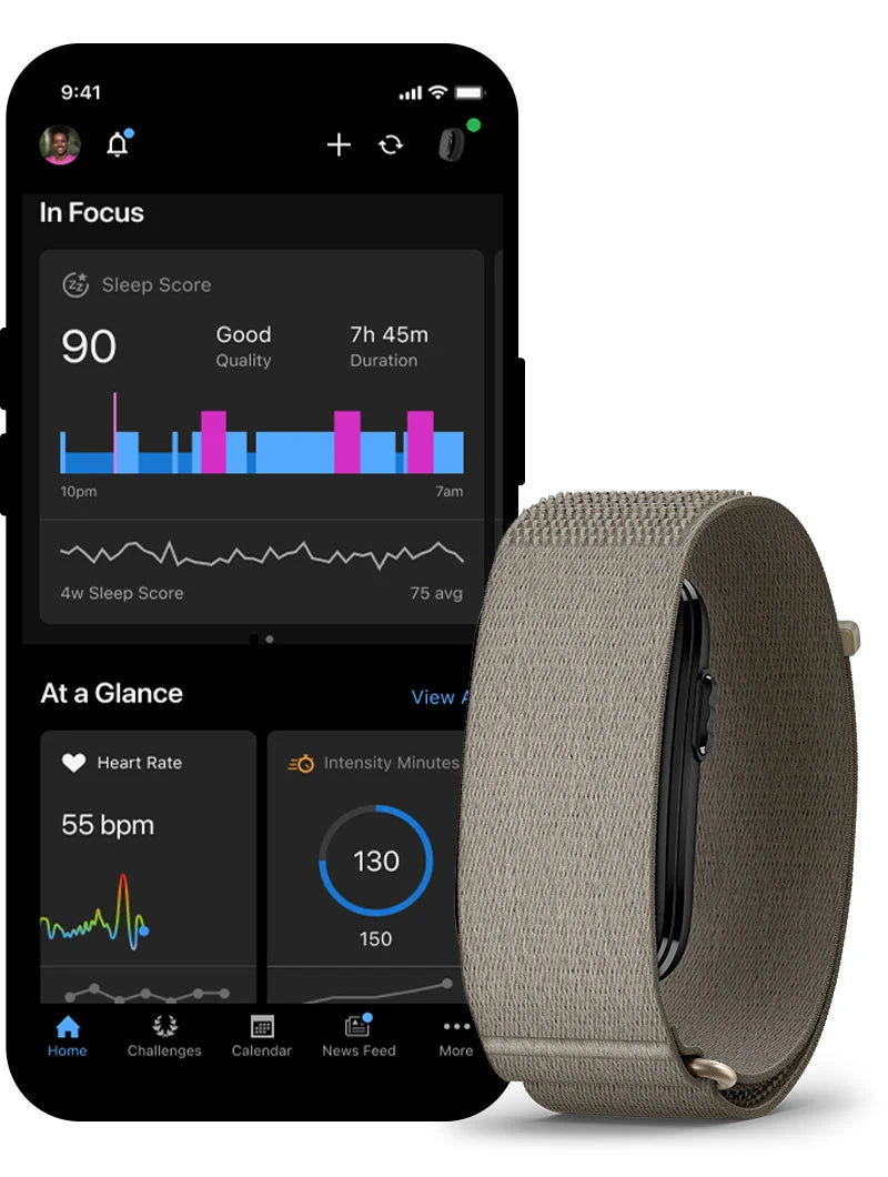 Garmin Connect overview shown with CIRQA Smart Band