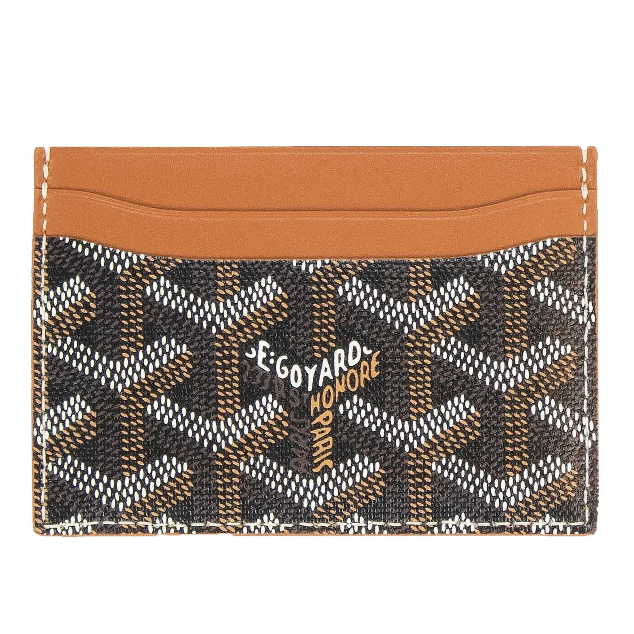 Goyard Saint Sulpice Black Tan Card Holder