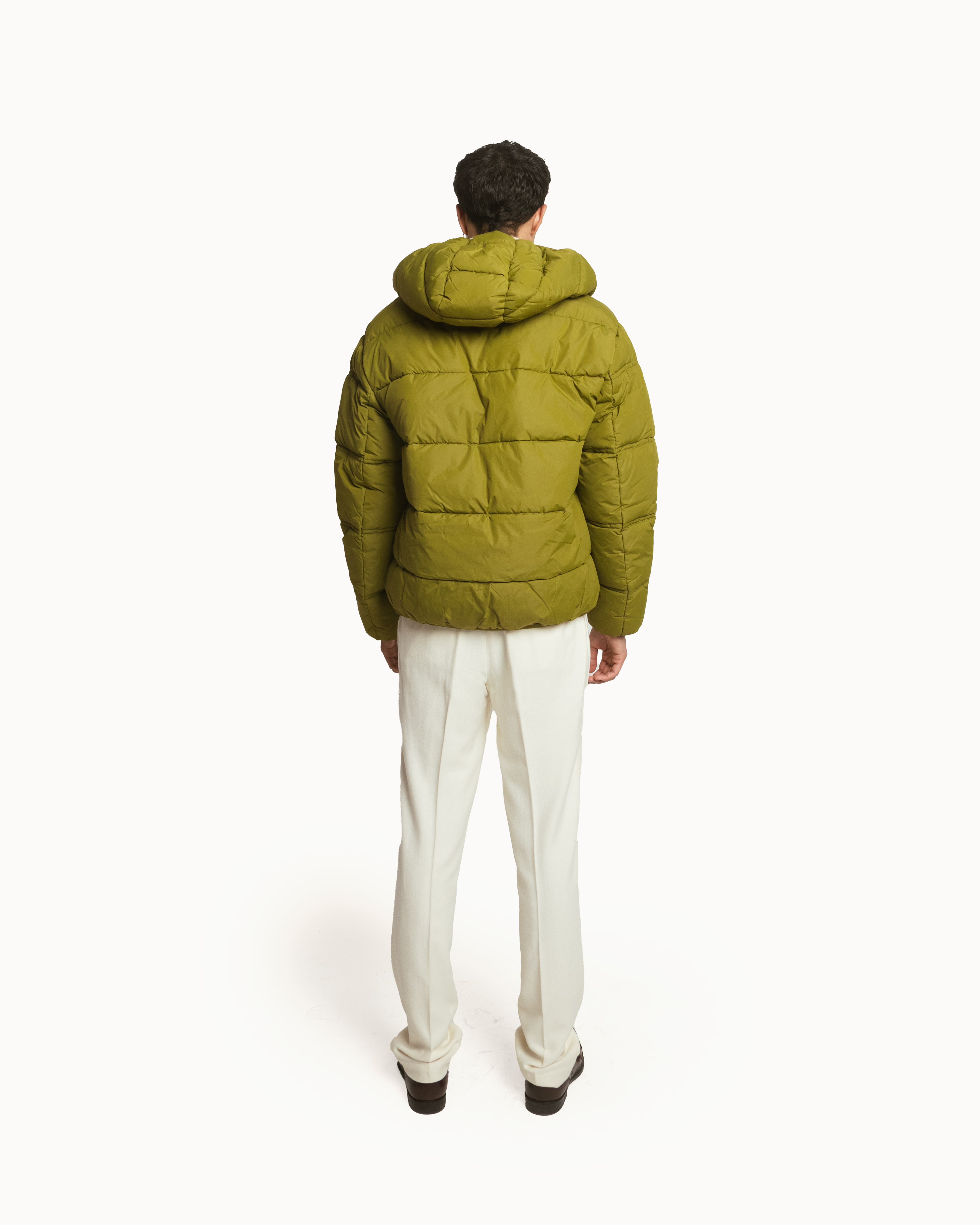 Puffer Jacket Full Sleeves in Matcha