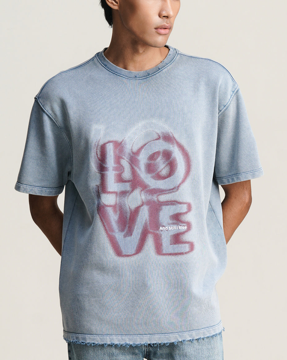 Love - Blue graphic t-shirt