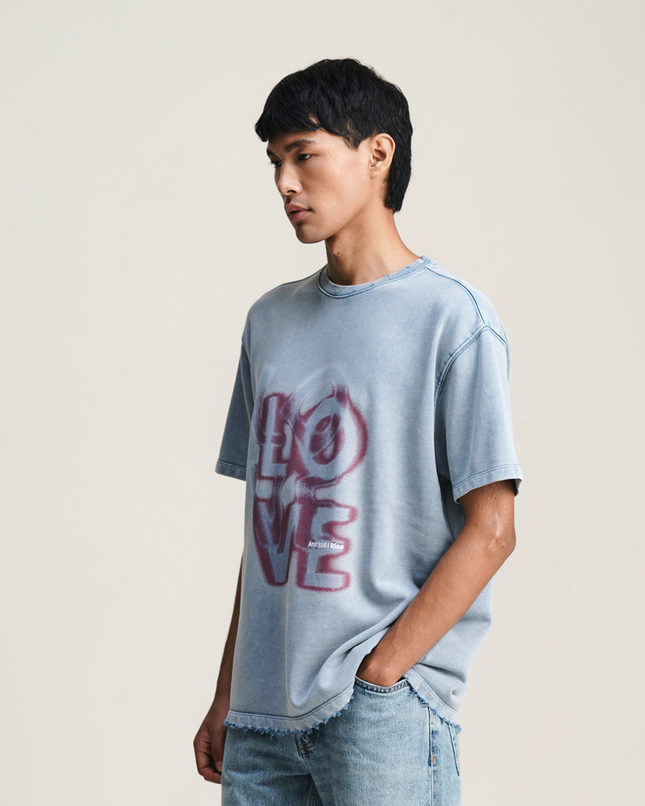 Love - Blue graphic t-shirt