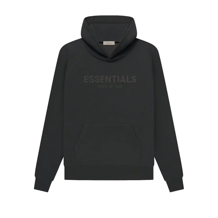Fear of God Essentials Waffle Raglan Hoodie Off Black Available at Pick your kiicks.