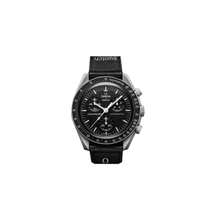 Swatch x Omega Bioceramic Moonswatch Mission To Moonphase Snoopy Black