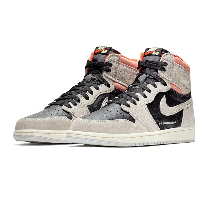 Jordan 1 Retro High Neutral Grey Hyper Crimson