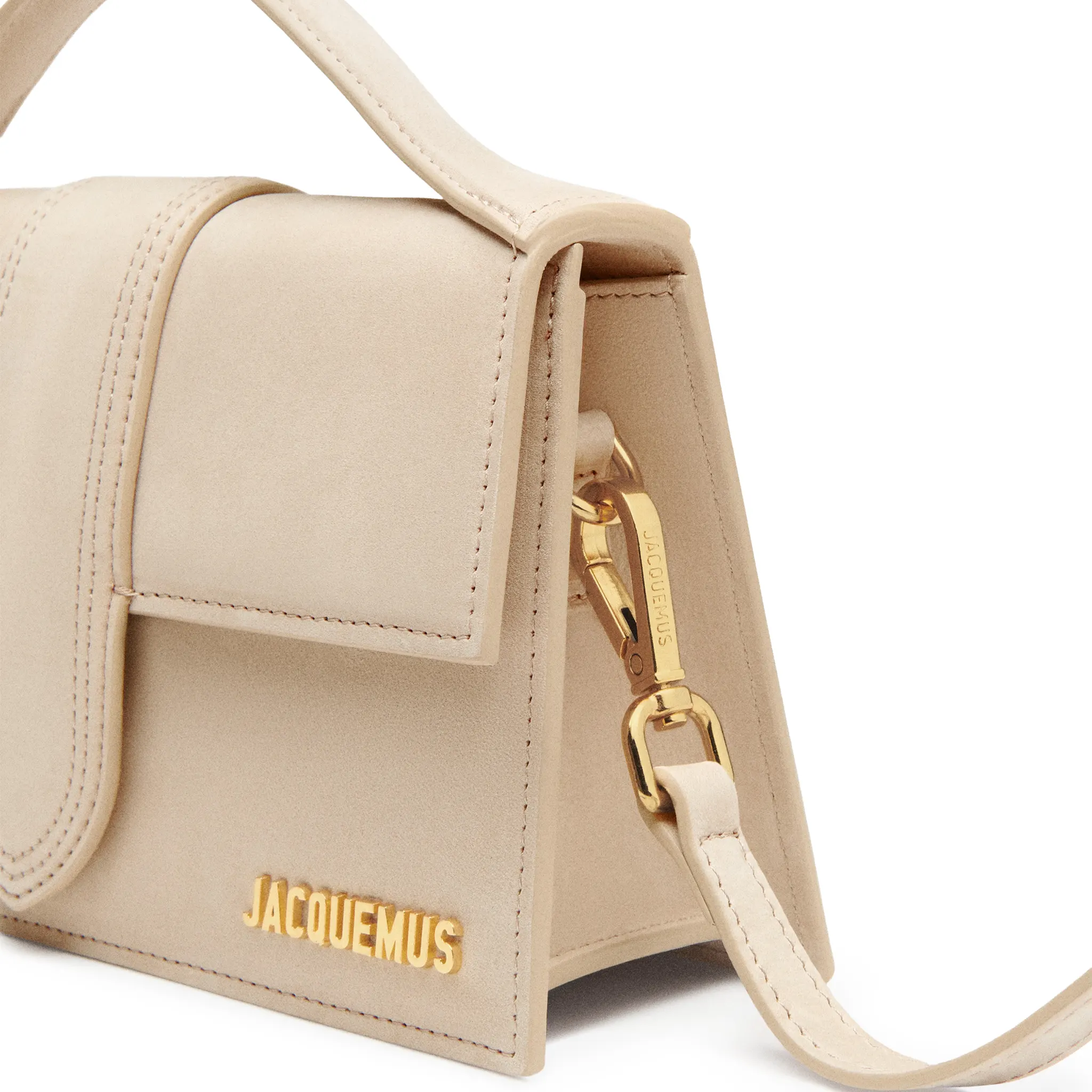 Jacquemus Large Bambino Dark Beige Suede Crossbody Bag